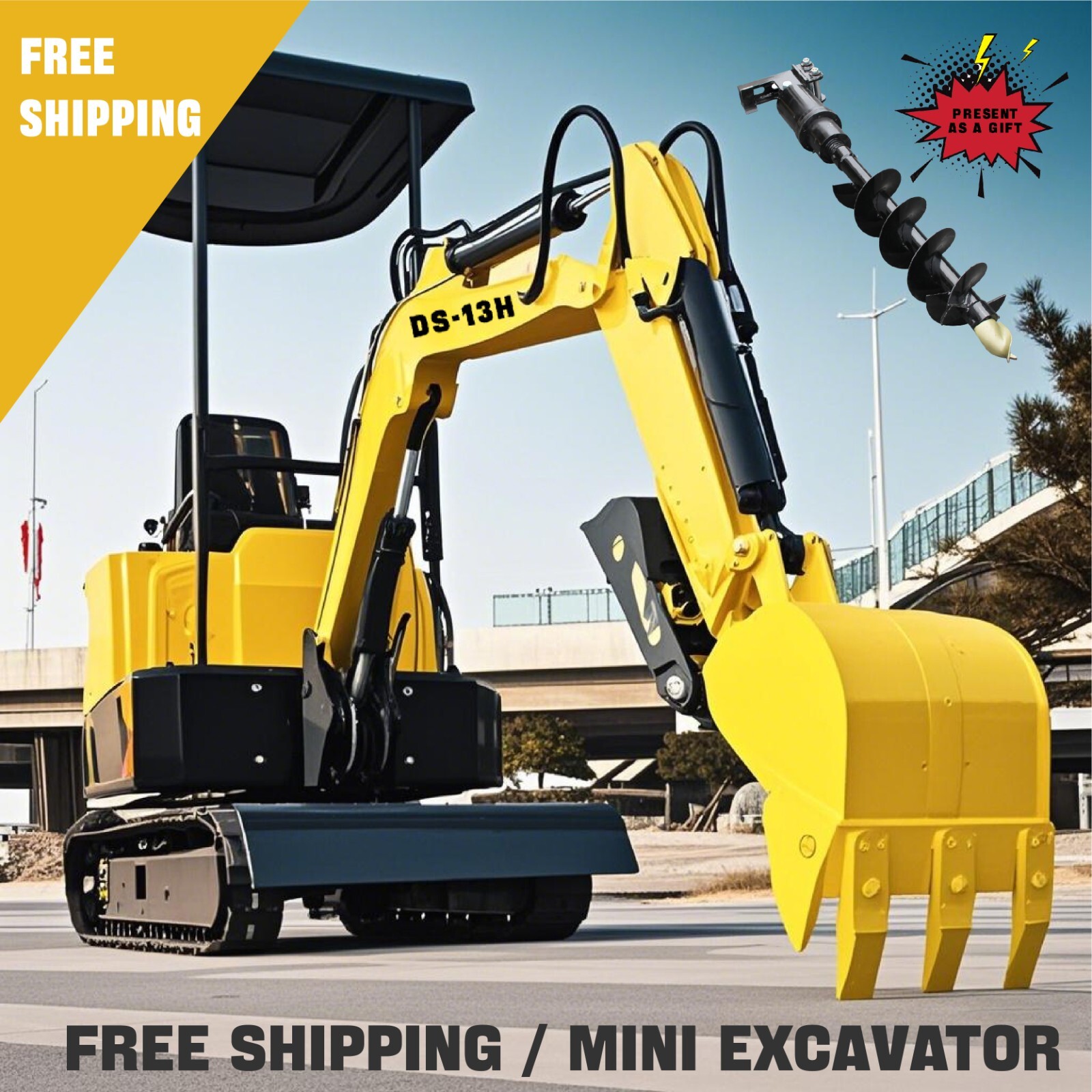 Brand-new 13.5HP hydraulic excavator with detachable roof, free shipping include Brand-new 13.5HP hydraulic excavator with detachable roof, free shipping include