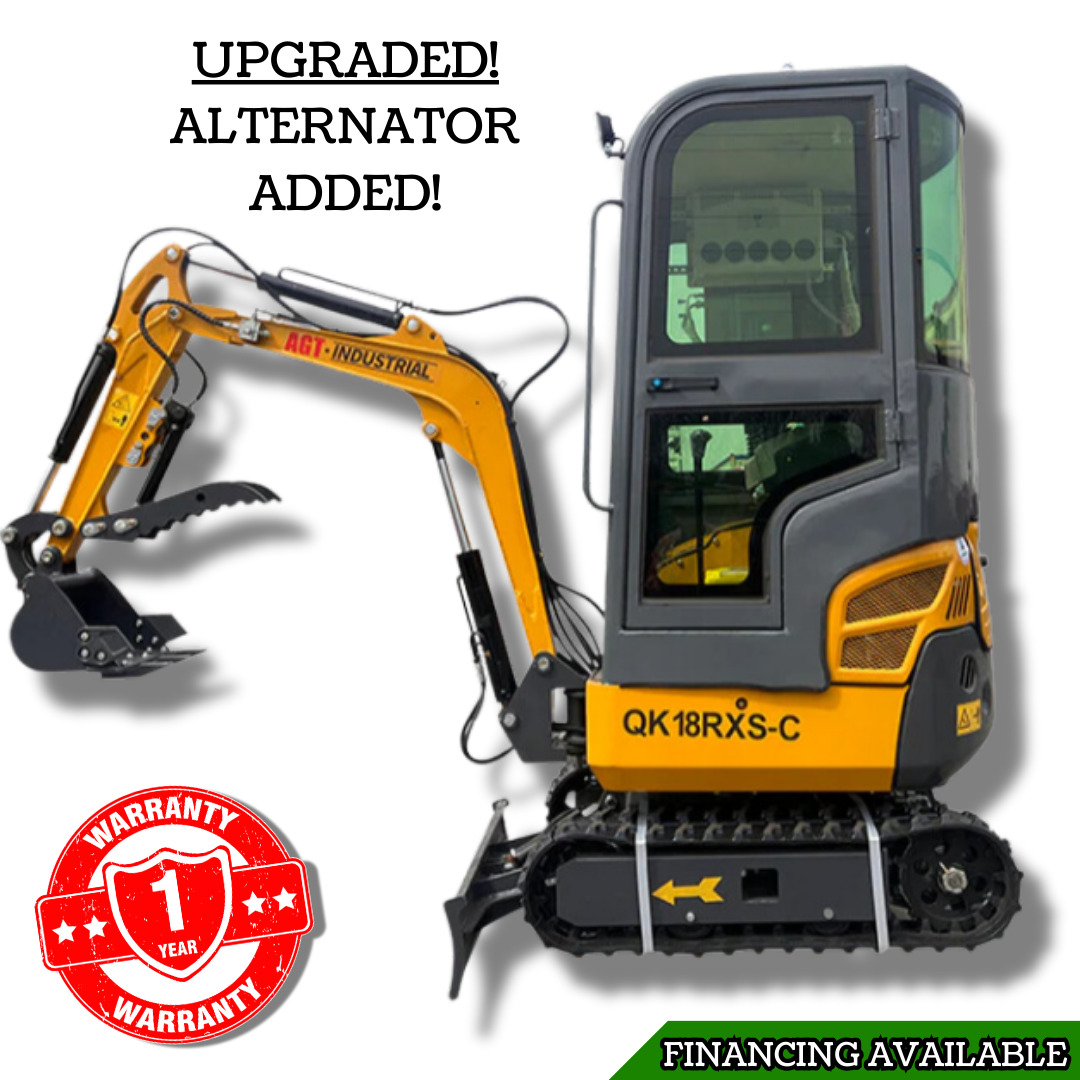 NEW  1 ton AGT QK18RXSC 13HP Mini Excavator Digger with Air Conditioning