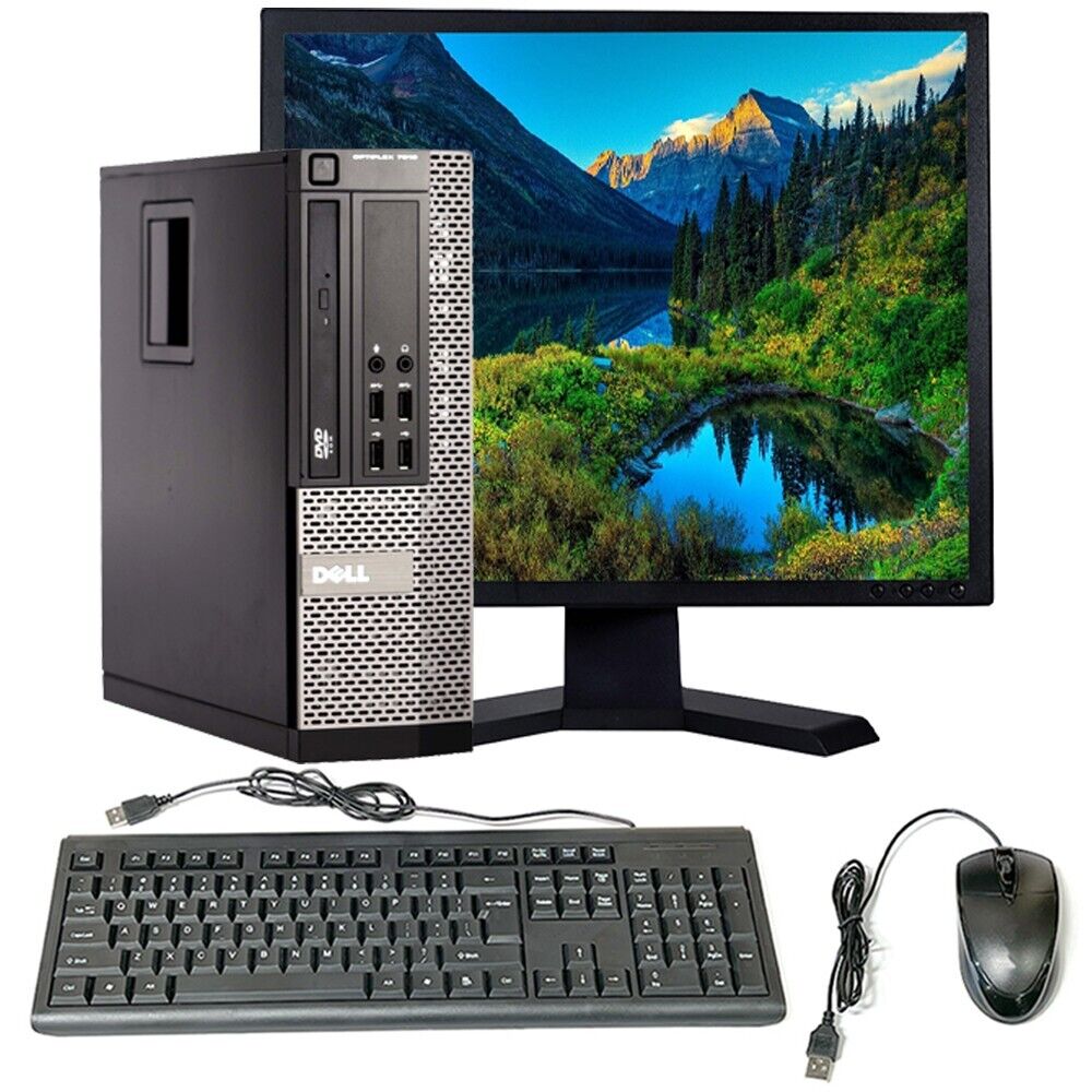 Dell i5 Desktop Computer Intel i5 8GB RAM 500GB HD 19″ LCD Windows 10 Pro Wi-Fi