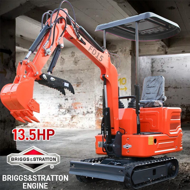 Free Shipping 1ton Gasoline Garden Mini Excavator Hydraulic Thumb Crawler Track