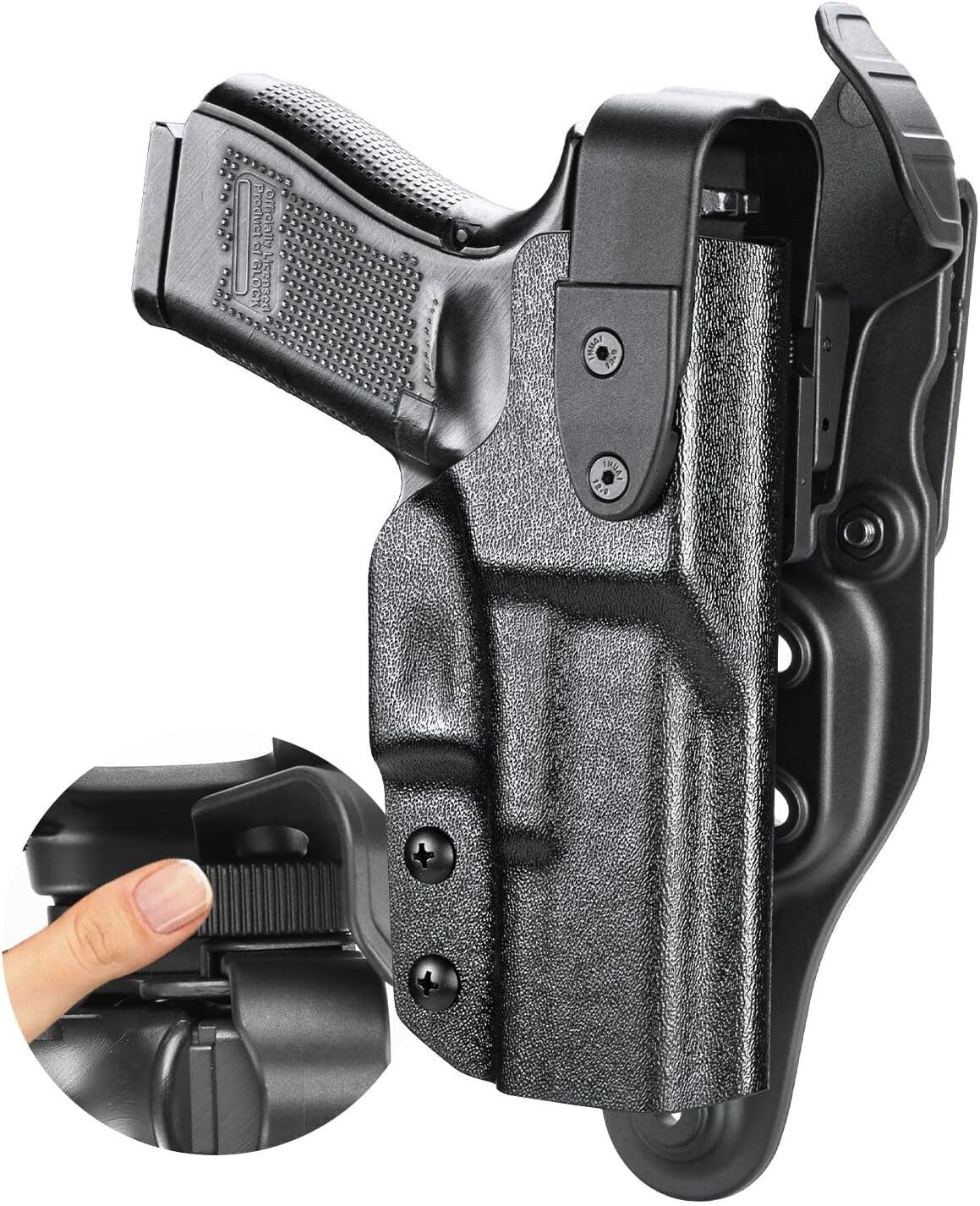Duty Holster Level II w/Hook Guard For Glock 19/19X/44/45Gen3-5&Glock23/32Gen3-4