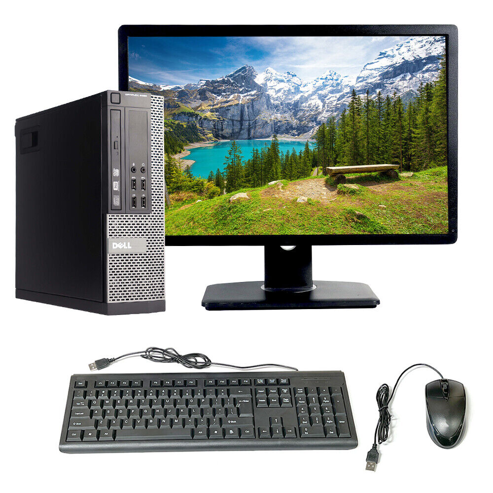 Dell i5 Desktop Computer SFF 8GB RAM 500GB HD 22″ Monitor Windows 10 PC Wi-Fi