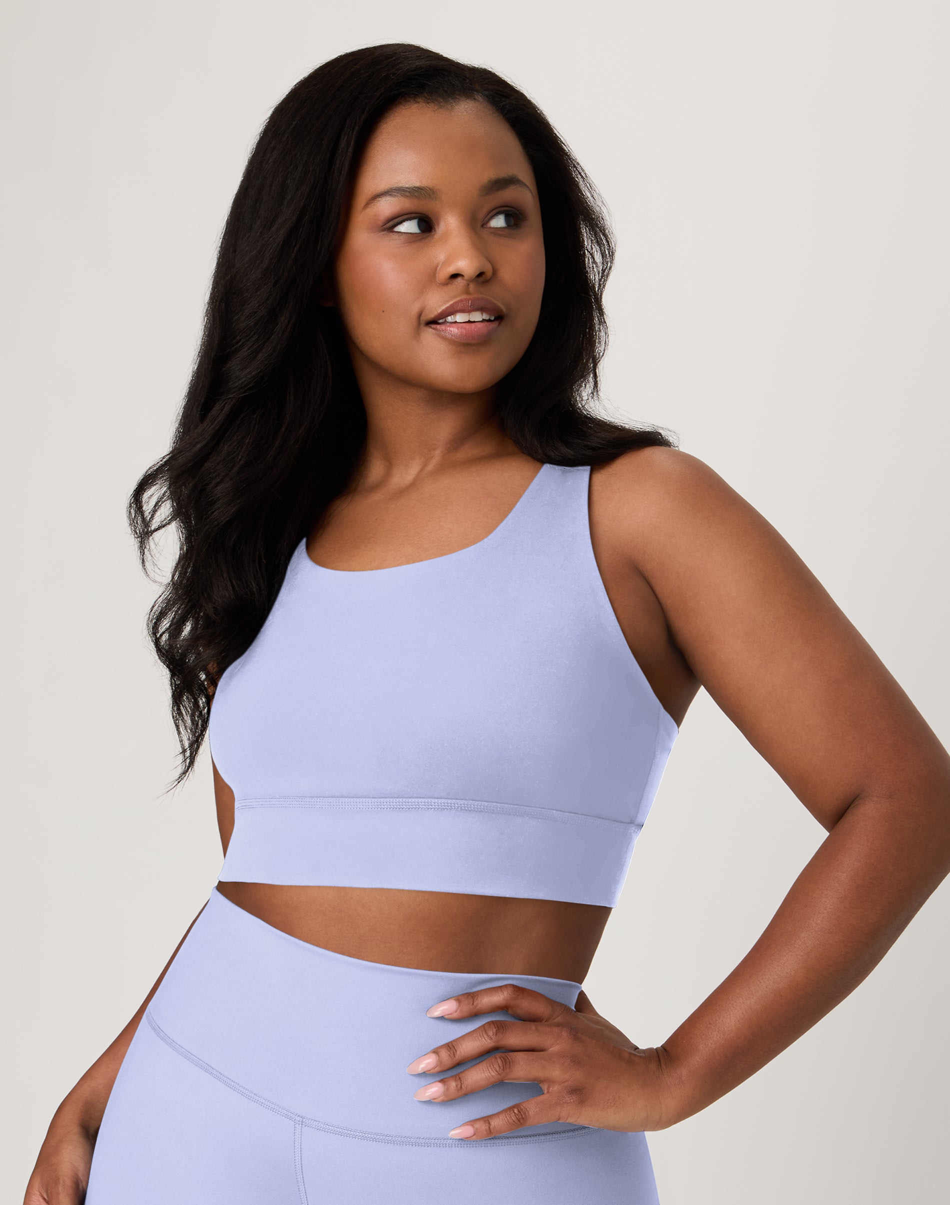 Hanes Moves Women’s Crop Sports Bra, Racerback Peri Blue S