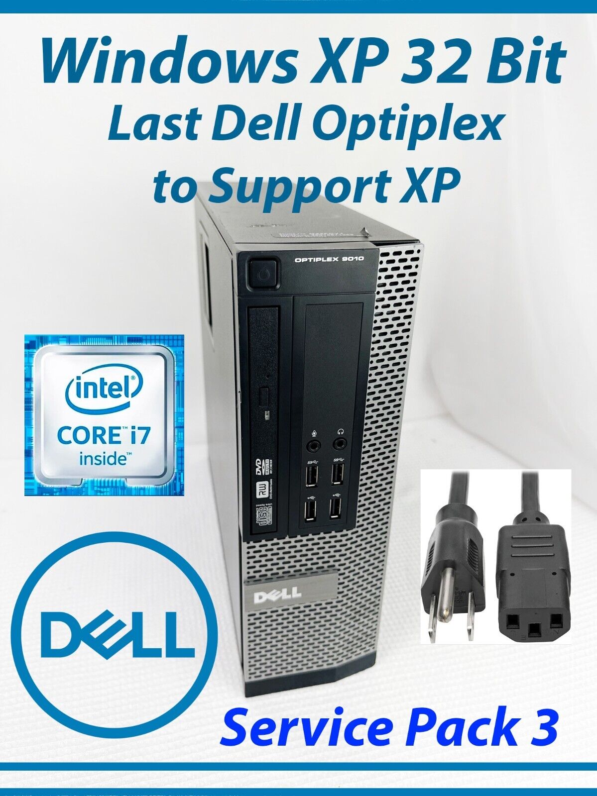 Dell OptiPlex 9010 i7-3770 MAX RAM – NEW 512GB SSD, Windows XP Pro SFF GAMING PC