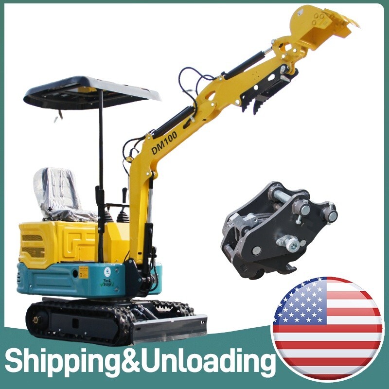 Free Ship Crawler Mini Excavator+Quick Hitch 2000lbs Micro Digger Garden In USA