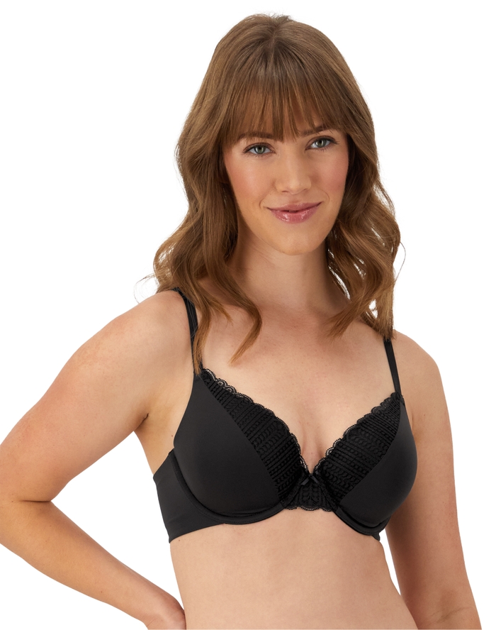 Maidenform Comfort Devotion Convertible Underwire Bra, Full Coverage Black/Body Beige Lining 40B Women’s