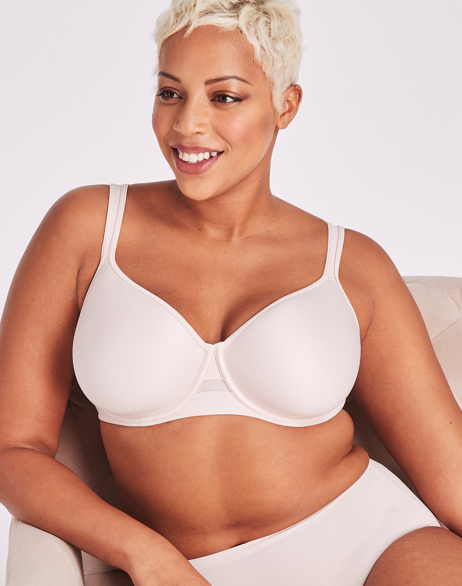 Bali One Smooth U Ultra Light Minimizer Underwire Bra Sandshell 38C Women’s