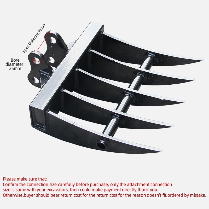 Rake Attachment for Mini Excavator 0.8 Ton to 1.5 Ton Excavator Free ShippingUSA