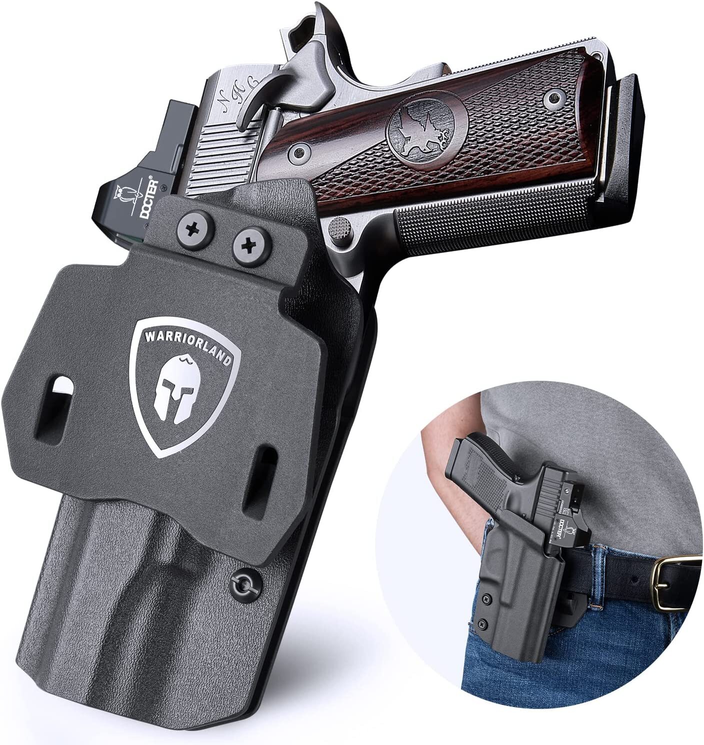 OWB Kydex Holster For 1911 5” No Rail, Colt/Kimber/Springfield/S&W/Ruger/Taurus