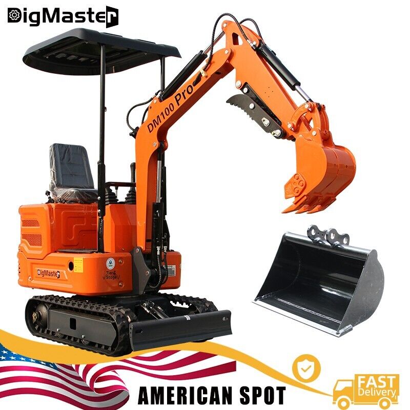 FREE SHIP Mini Excavator 1 Ton Digger 13.5hp Gas Crawler B&S Engine+Plain Bucket