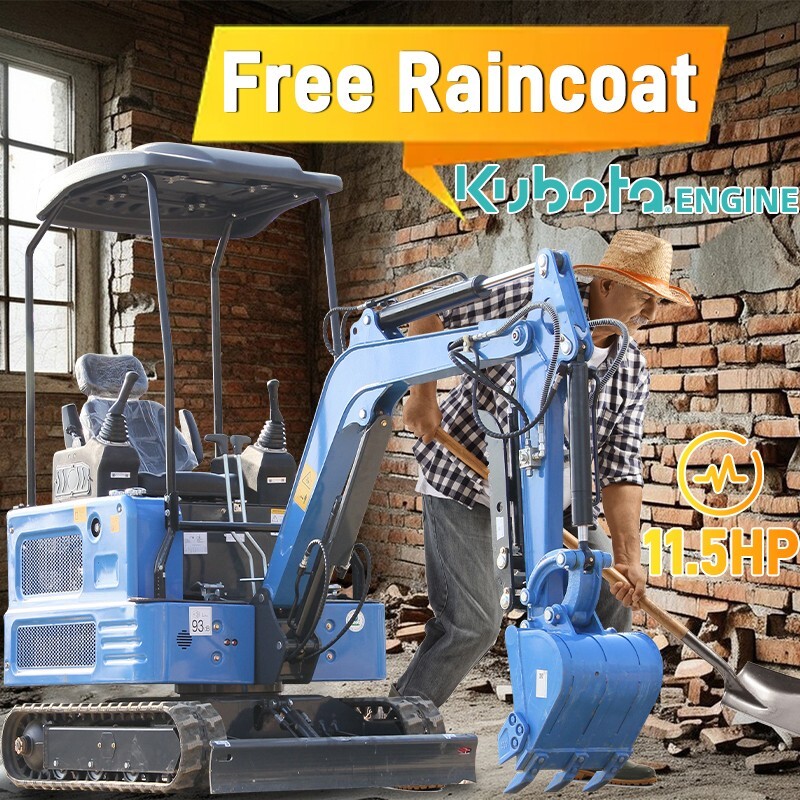 Free Shipping Mini Excavator Diesel 11.5HP Garden Hydraulic Thumb USA Digger EPA