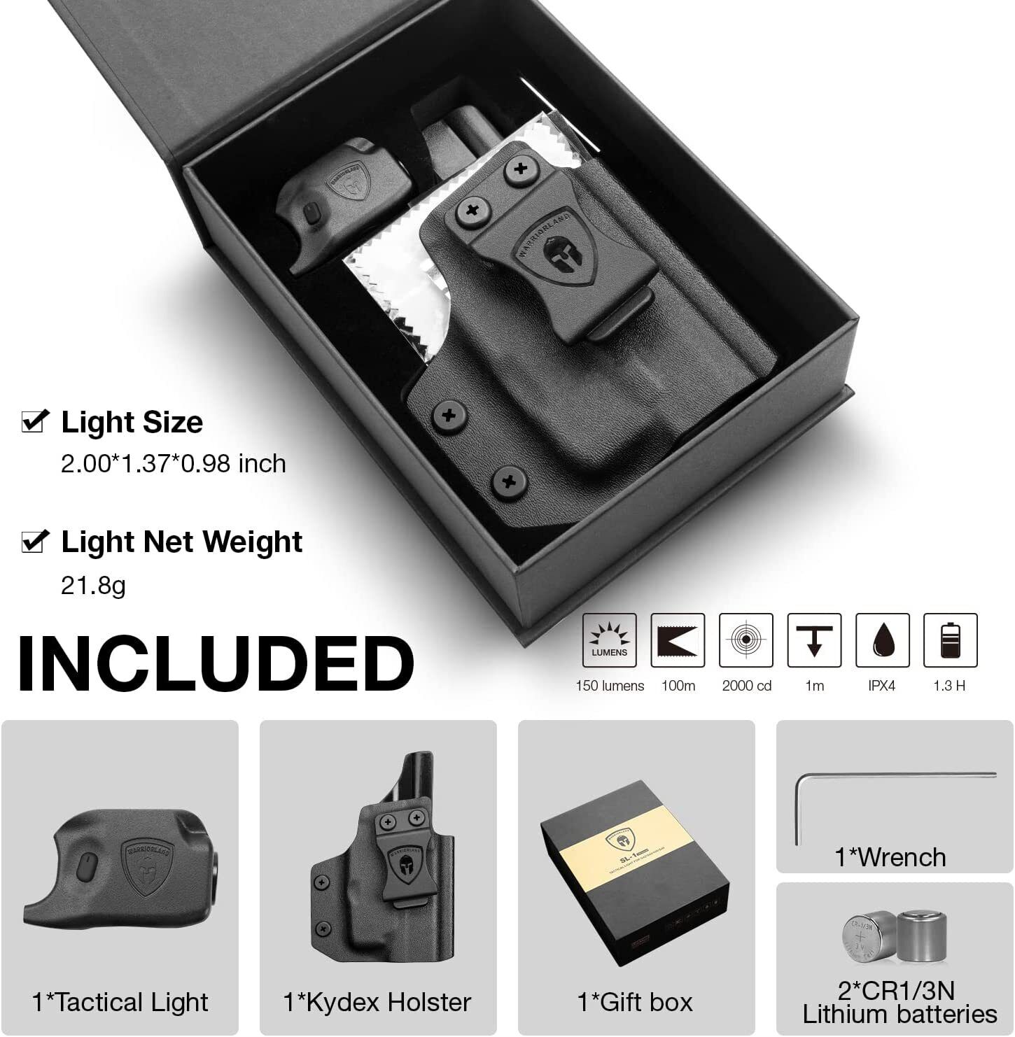 SL-1 Gun Light For Glock 48 Pistol(Not Fit G48 MOS with Rail)Tactical Flashlight