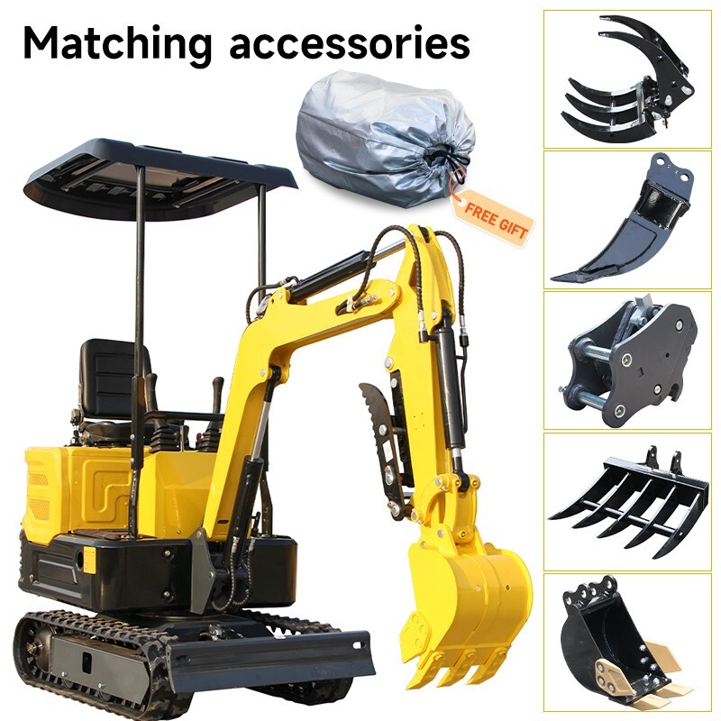Free Shipping 13.5HP 2025 Mini Excavator 2000lb Gasoline Garden Farm+Attachment