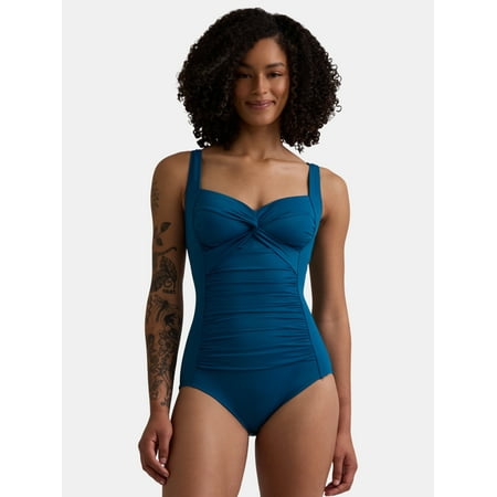 Embrace Your Curves by Miracle Brands Women’s and Women’s Plus Eloise Sweetheart One Piece Swimsuit, Sizes M-2X Embrace Your Curves by Miracle Brands Women’s and Women’s Plus Eloise Sweetheart One Piece Swimsuit, Sizes M-2X