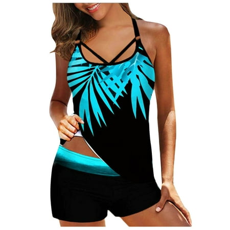 Hyknon Tankini Swimsuits for Women 2025 Tie-dye Prited Two Piece Set Bathing Suits with Boyshorts Summer Beach Loose Plus Size Conservative Elastic Waist Swimwear Hyknon Tankini Swimsuits for Women 2025 Tie-dye Prited Two Piece Set Bathing Suits with Boyshorts Summer Beach Loose Plus Size Conservative Elastic Waist Swimwear
