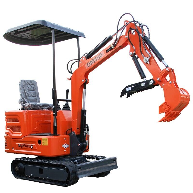 13.5HP 2000lbs Mini Excavator Digger Hydraulic Thumb Celling With Roof B&S In US