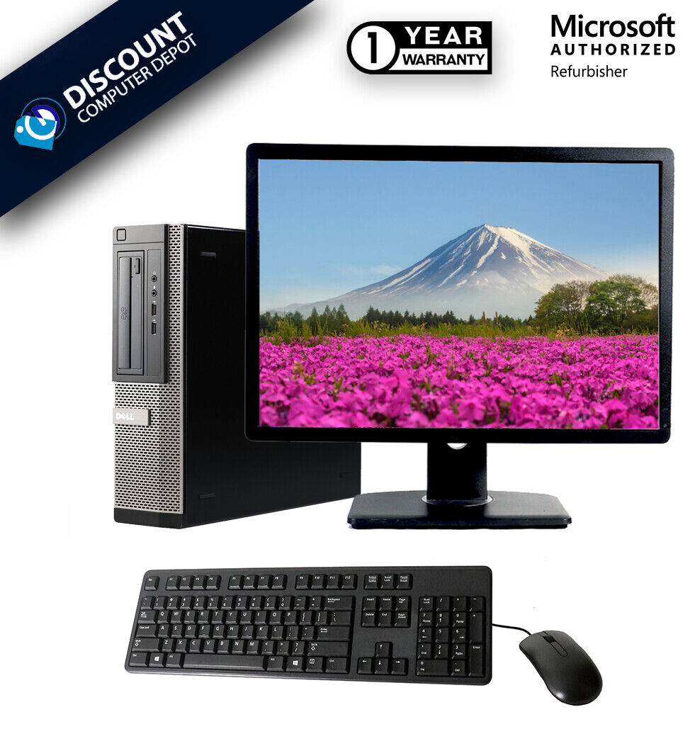 Dell i5 Desktop PC Windows 10 Pro Computer 3.2GHz 16GB RAM NEW 256GB SSD 19″ LCD