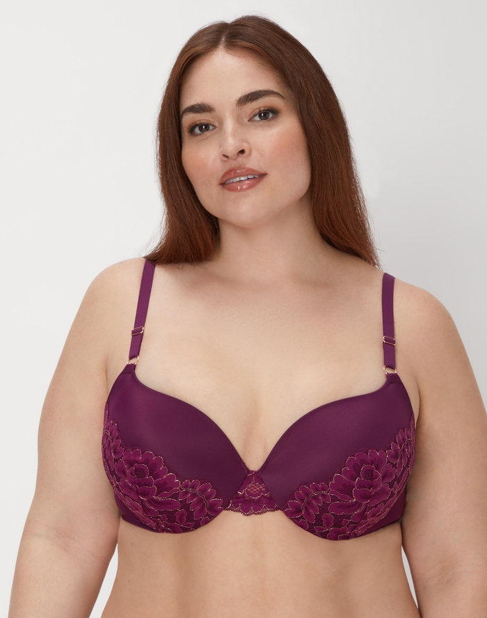 Maidenform Push Up & In Underwire Bra Rising Smoke w/Gentle Peach 34A Women’s