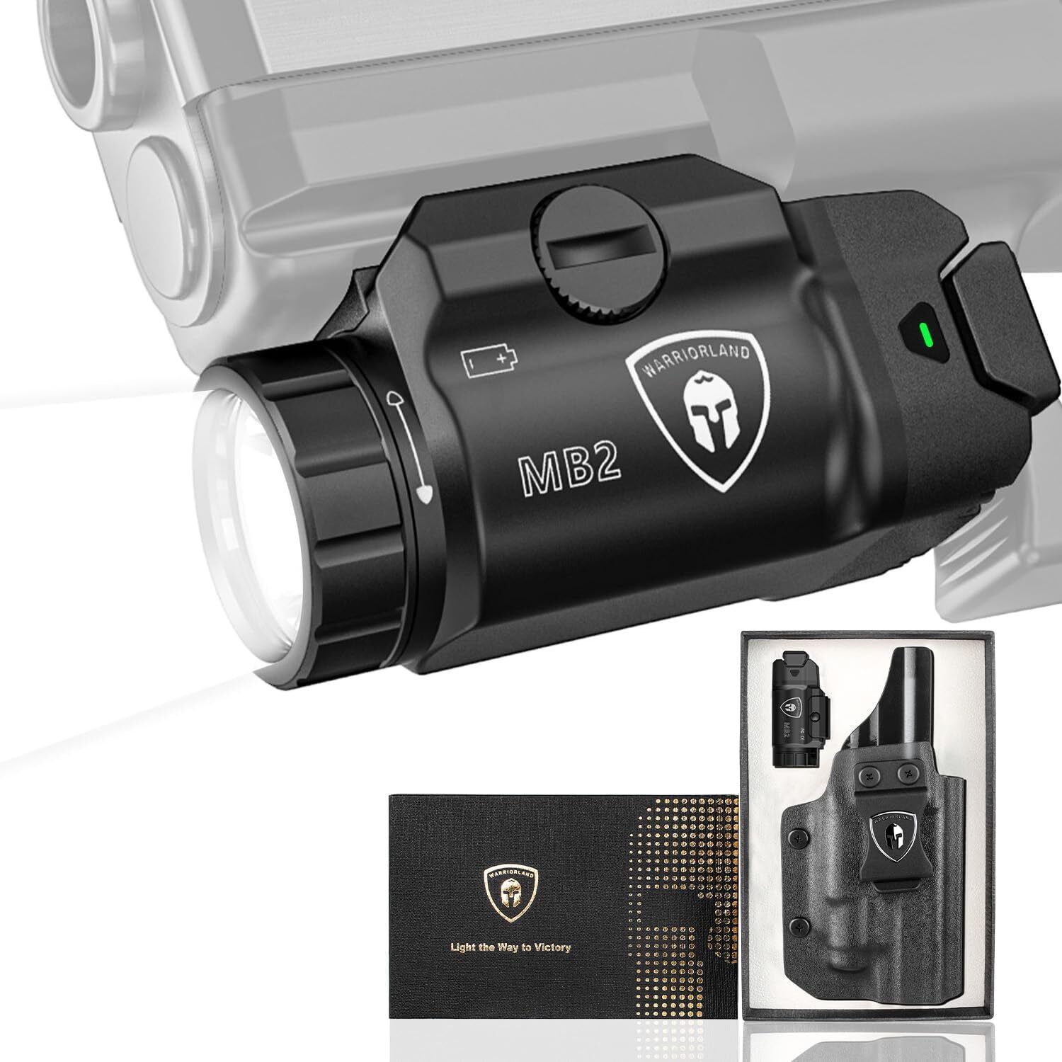 500 Lumens Tactical Weapon Light, Fit for Springfield Hellcat Pro,Wi/ RH Holster