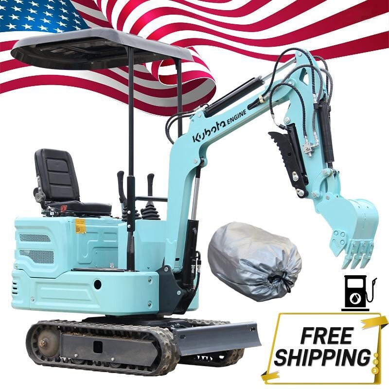 Free Shipping Kobuta 11.5HP 1 Ton Mini Excavator 2025 Hydraulic Thumb+Raincoat