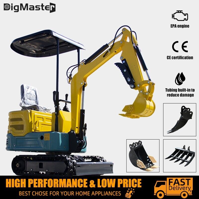 Local Pickup NEW Mini Excavator Digger Tracked Crawler 13.5HP Gas EPA Engine