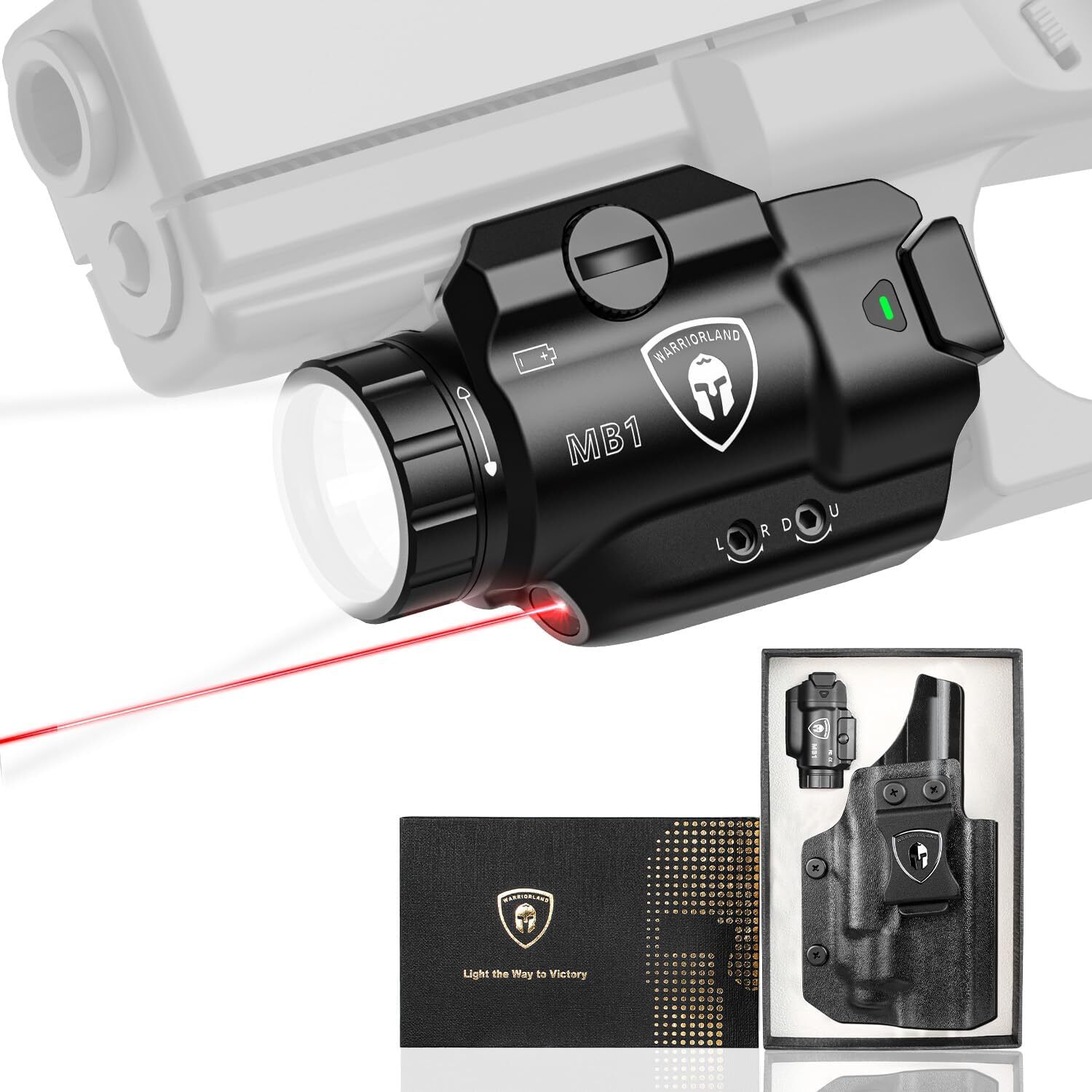 500 Lumens Tactical Weapon Light wi/ Red Laser,Fit S&W SD9 VE/SD40VE,Wi/ Holster
