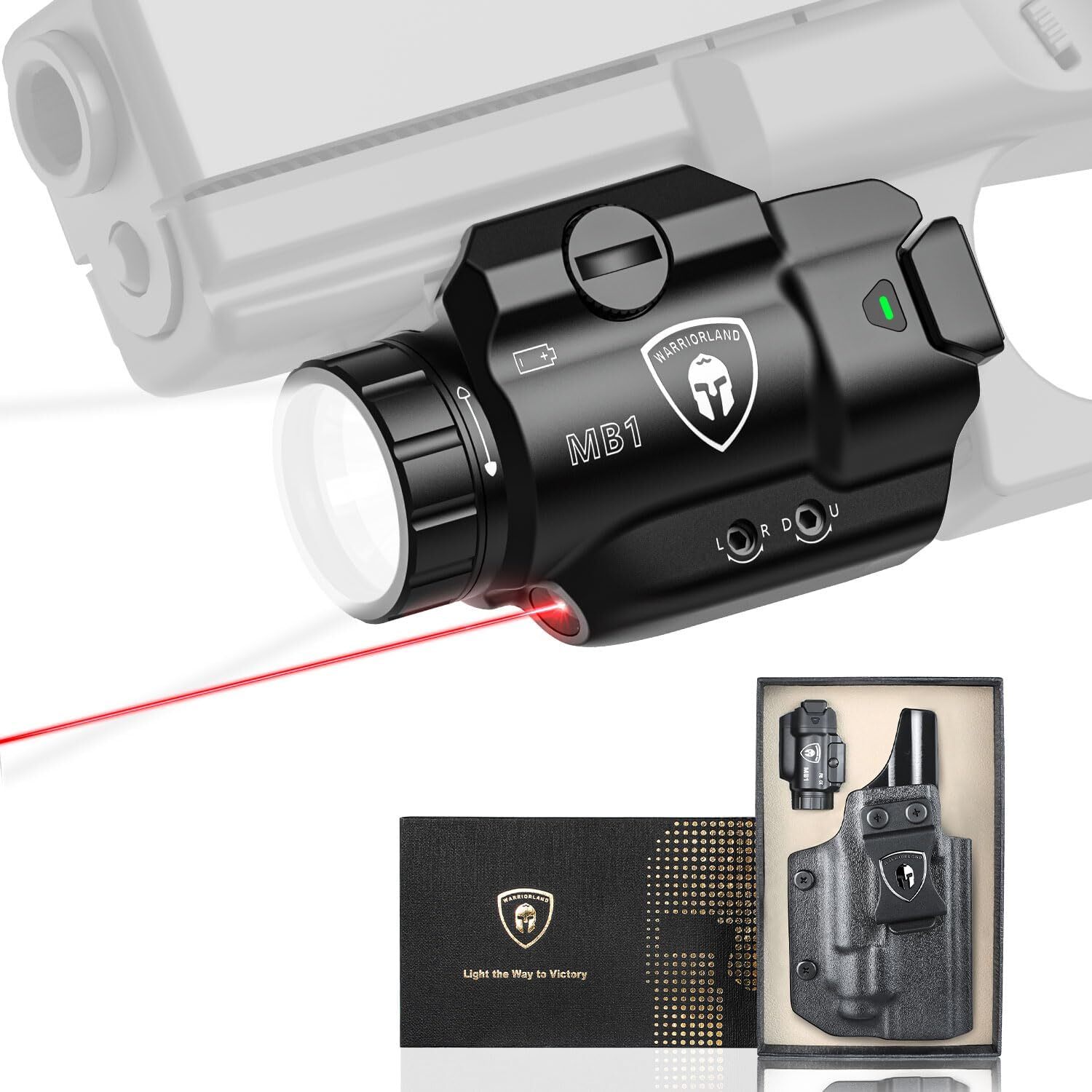 MB1 500 Lumens Weapon Light-Red Laser&White LED Combo with Hellcat Pro Holster MB1 500 Lumens Weapon Light-Red Laser&White LED Combo with Hellcat Pro Holster