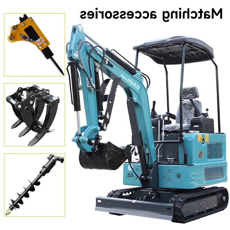 Free Shipping Mini Excavator 11.5HP Garden Diesel Crawler USA EPA+Grapple+Auger