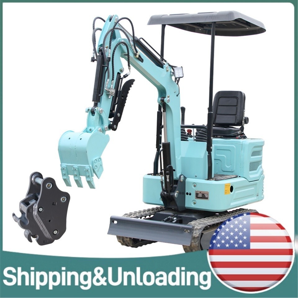 1.1 Ton Mini Excavator Kubota Engine Tracked+Quick Hitch Coupler Attachment