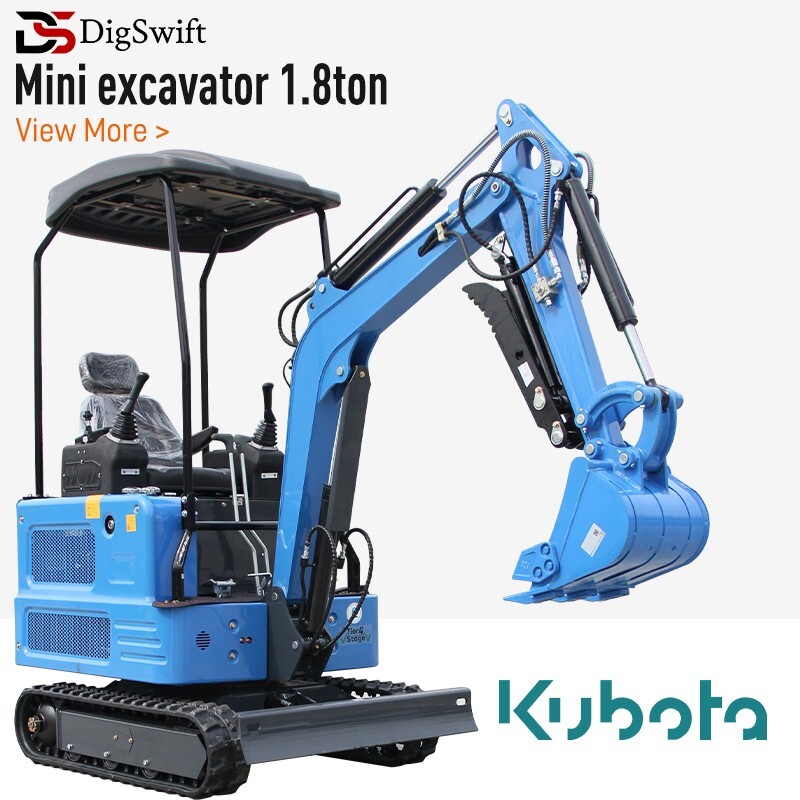 Brand New Mini Excavator 1.8 Ton Digger Disel Kubota Engine USA Stock Garden