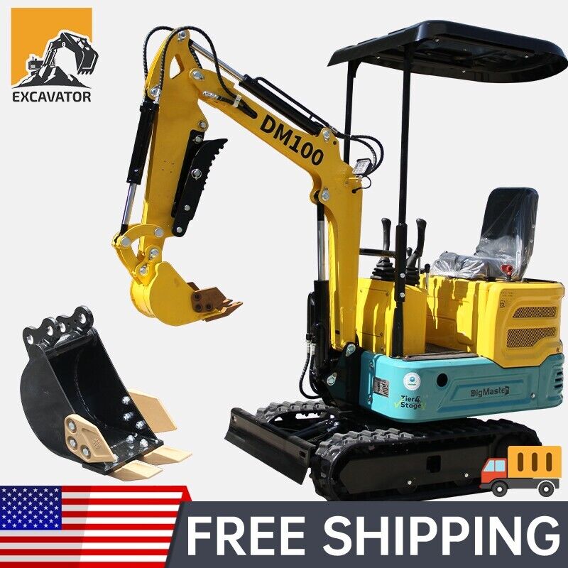 13.5HP 2000lbs Track Mini Hydraulic Excavator Thumb+200mm Narrow TrenchingBucket