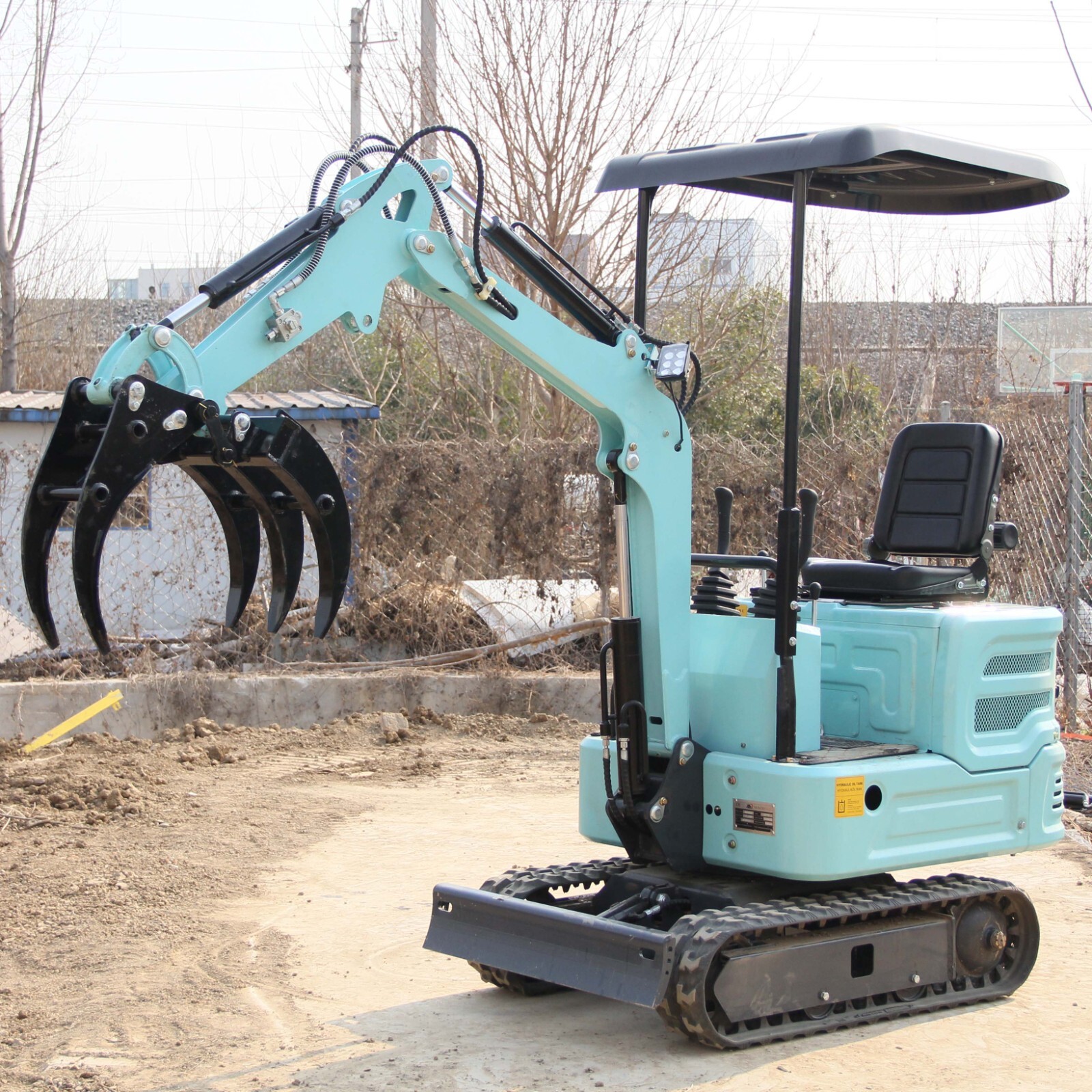 Kubota Engine 1Ton 2200 lb Mini Excavator + Grabber Hydraulic Thumb garden Farm
