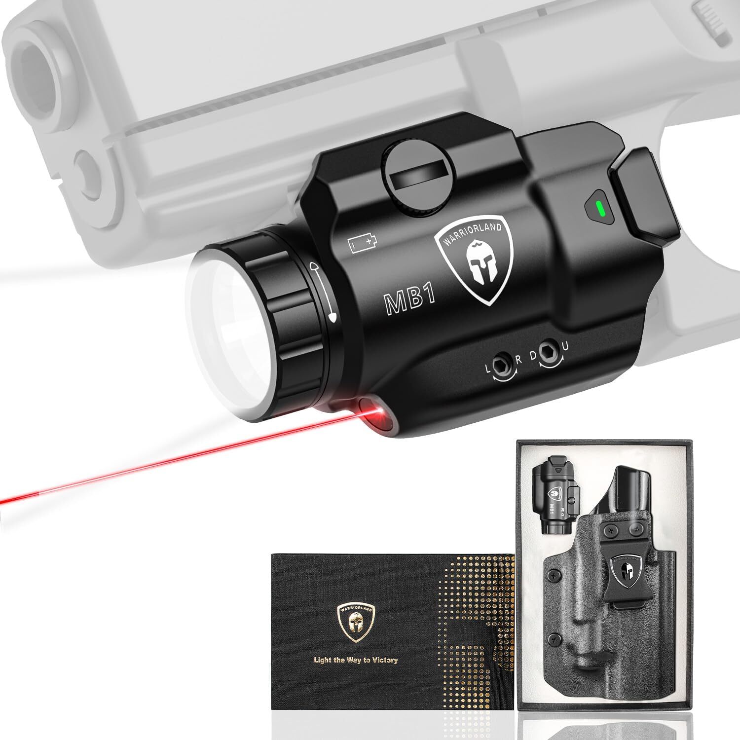 MB1 500 Lumens Weapon Light-Red Laser&LED Combo with Sig P320 M17 Holster RH