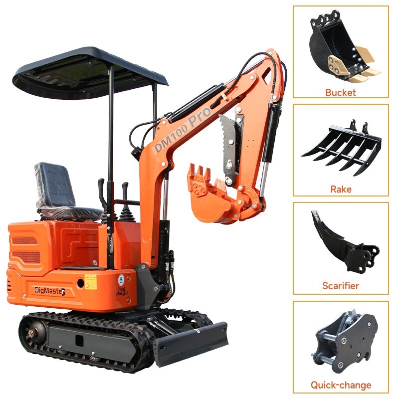 FREE SHIP Mini Excavator 1 Ton Digger 13.5hp Gas Tracked Crawler B&S EPA Engine
