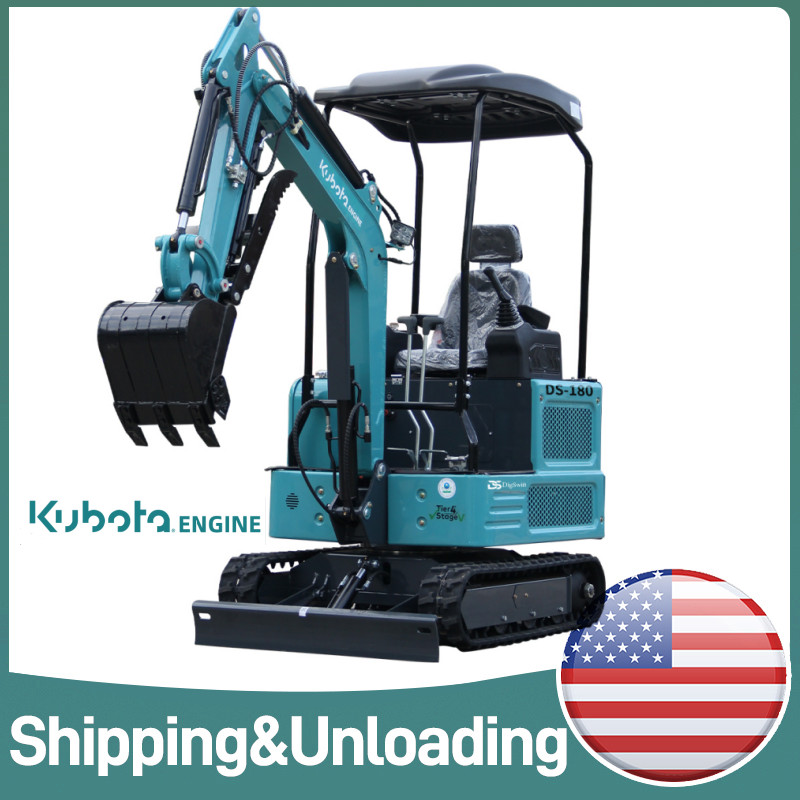 FREE SHIP  NEW 1.8Ton Mini Excavator, EPA Certified USA KUBOTA Diesel Machine