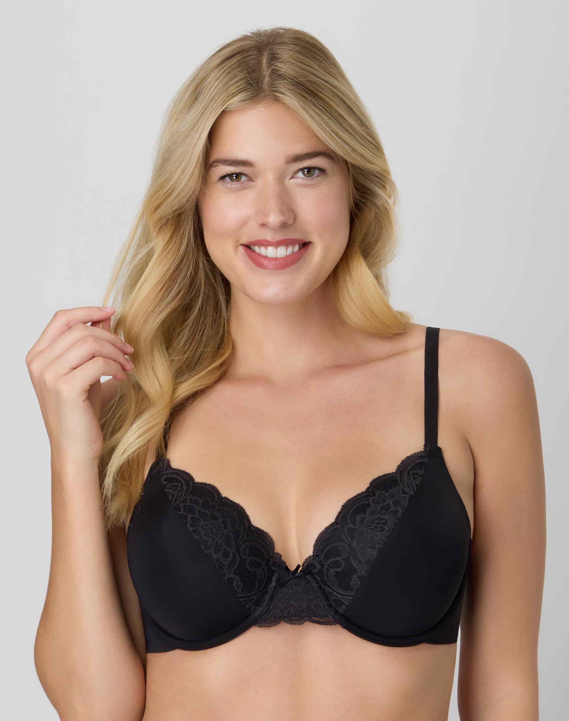 Maidenform Comfort Devotion Convertible Underwire Bra, Full Coverage Black Bloom Lace 36B Women’s