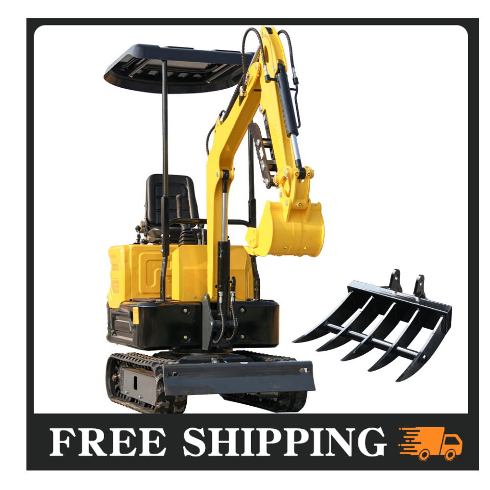 +Rake！NEW Mini Excavator 13.5HP Digger Crawler Gasoline EPA Engine used For Sale