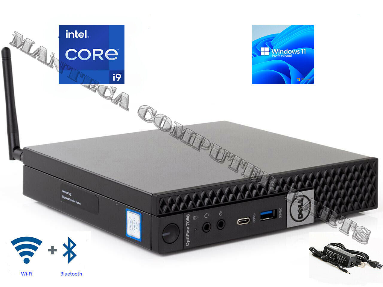 Dell OptiPlex 7070 Micro i9-9900T & up to 64GB RAM & 2TB SSD & Win 11 & Wi-Fi+BT