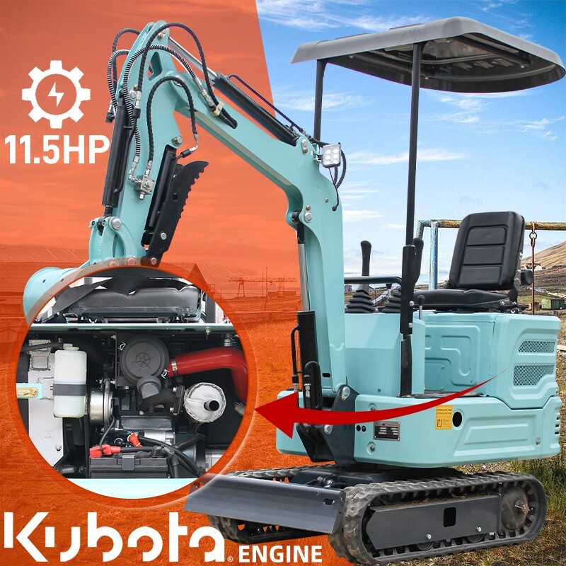 Free Shipping KUBOTA Mini Excavator Hydraulic Thumb Garden 11.5HP 2000lb USA