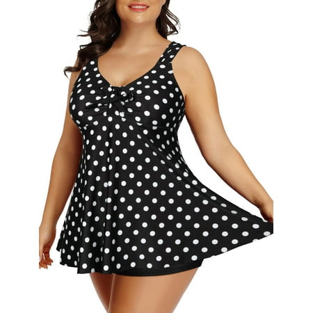 Zenbriele Plus Size 2 Piece Tankini Swimsuits for Women Flowy Printed Swimdress Bathing Suits