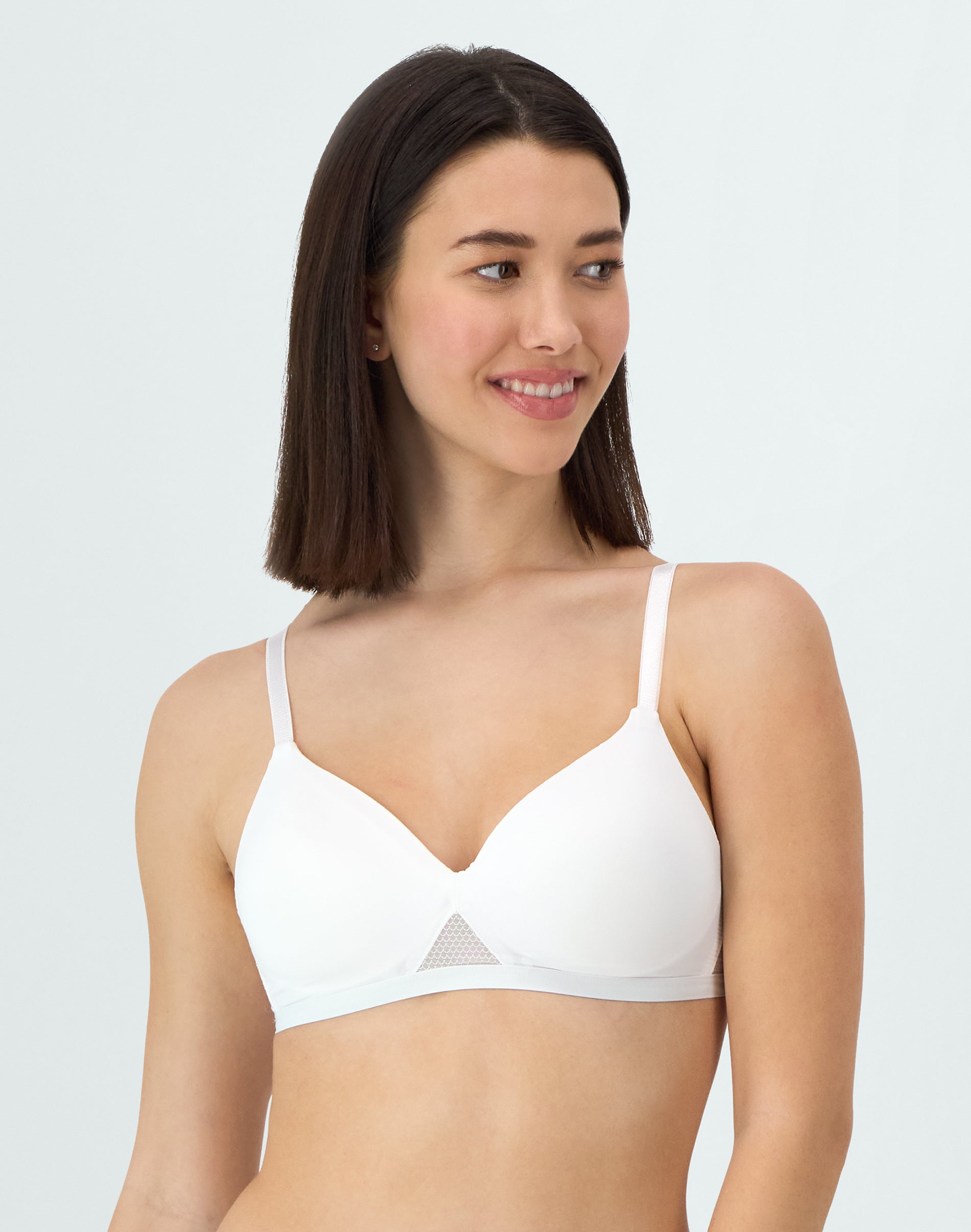 Hanes Oh So Light Women’s Wireless T-Shirt Bra, Comfort Flex Fit White XL