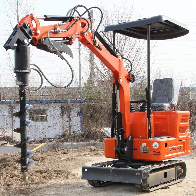 NEW Mini Excavator 1 Ton Digger 13.5hp Gas Tracked Crawler B&S EPA Engine+Auger