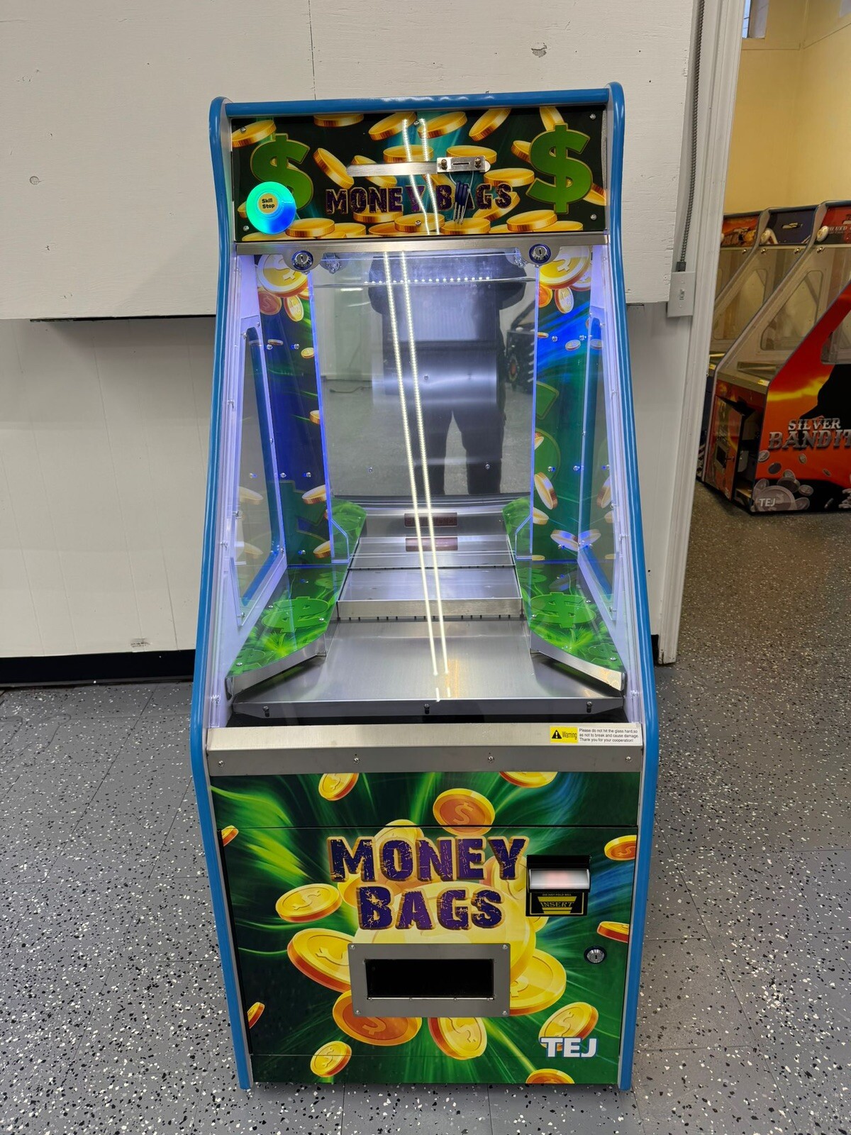 Money BagsQuarter Coin Pusher Machine *Fast Shipping* With Bill Acceptor Changer