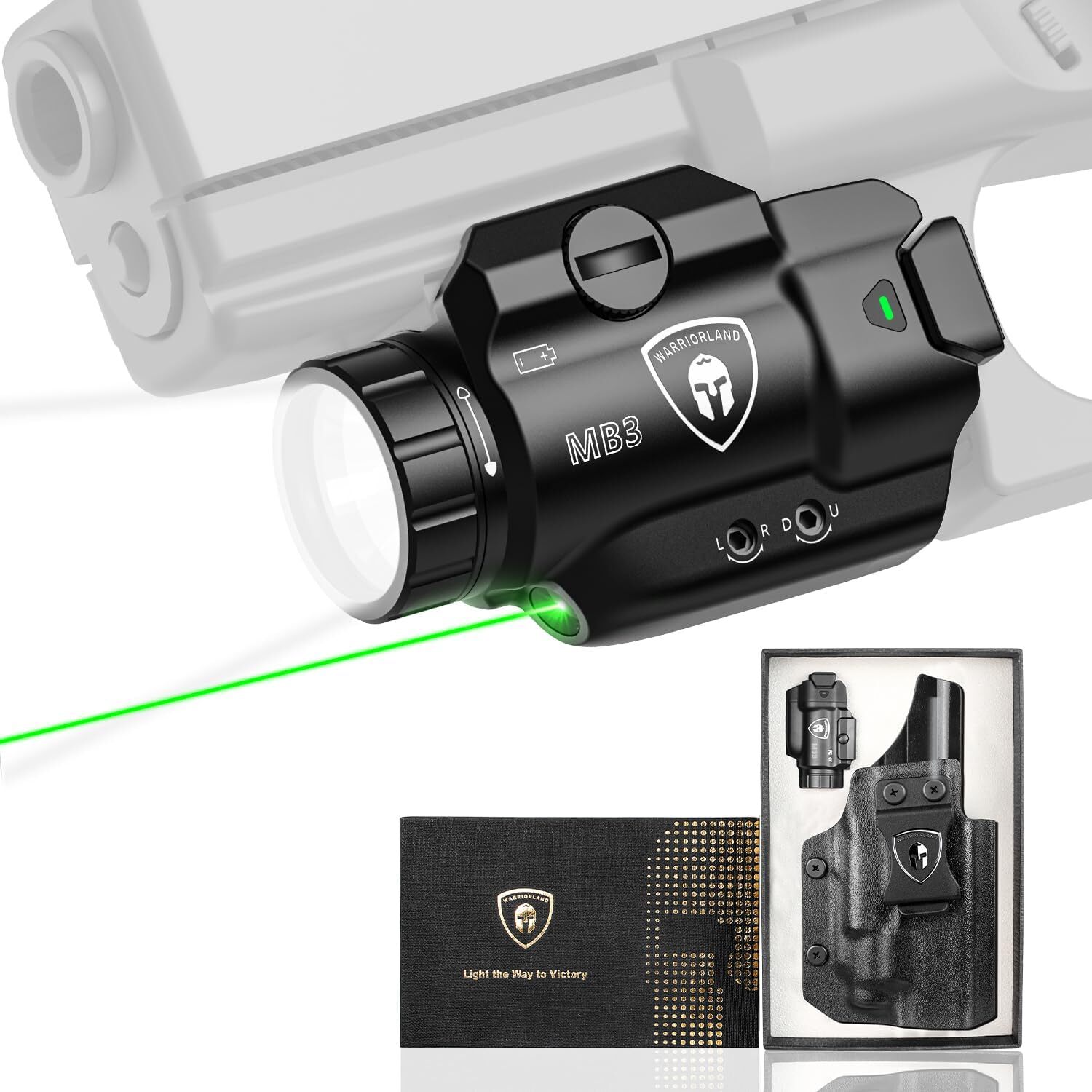 500 Lumens MB3 Pistol Light and Custom Kydex Holster, Fit for S&W SD9 VE/SD40 VE