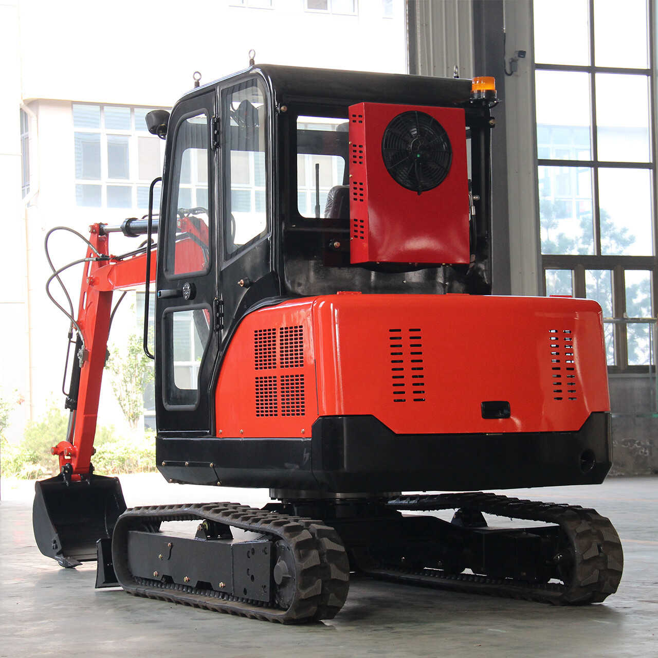 7716lbs 3.5 Ton Boom Swing 25HP Mini Excavator EPA KUBOTA D1703 Diesel Two-Speed