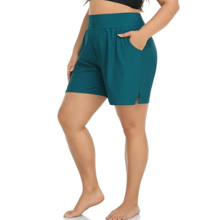 Sociala Women’s Plus Size Swim Shorts High Waisted Bathing Suits Bottoms Tankini Trunks with Pockets