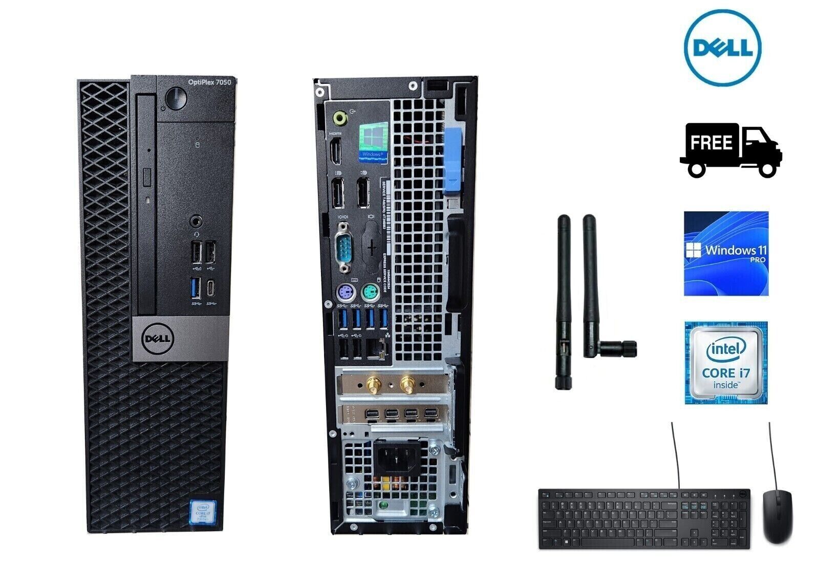 Dell OptiPlex 7050 SFF Intel i7  Gen. 16GB 500GB SSD Windows 11  proWifi HDMI