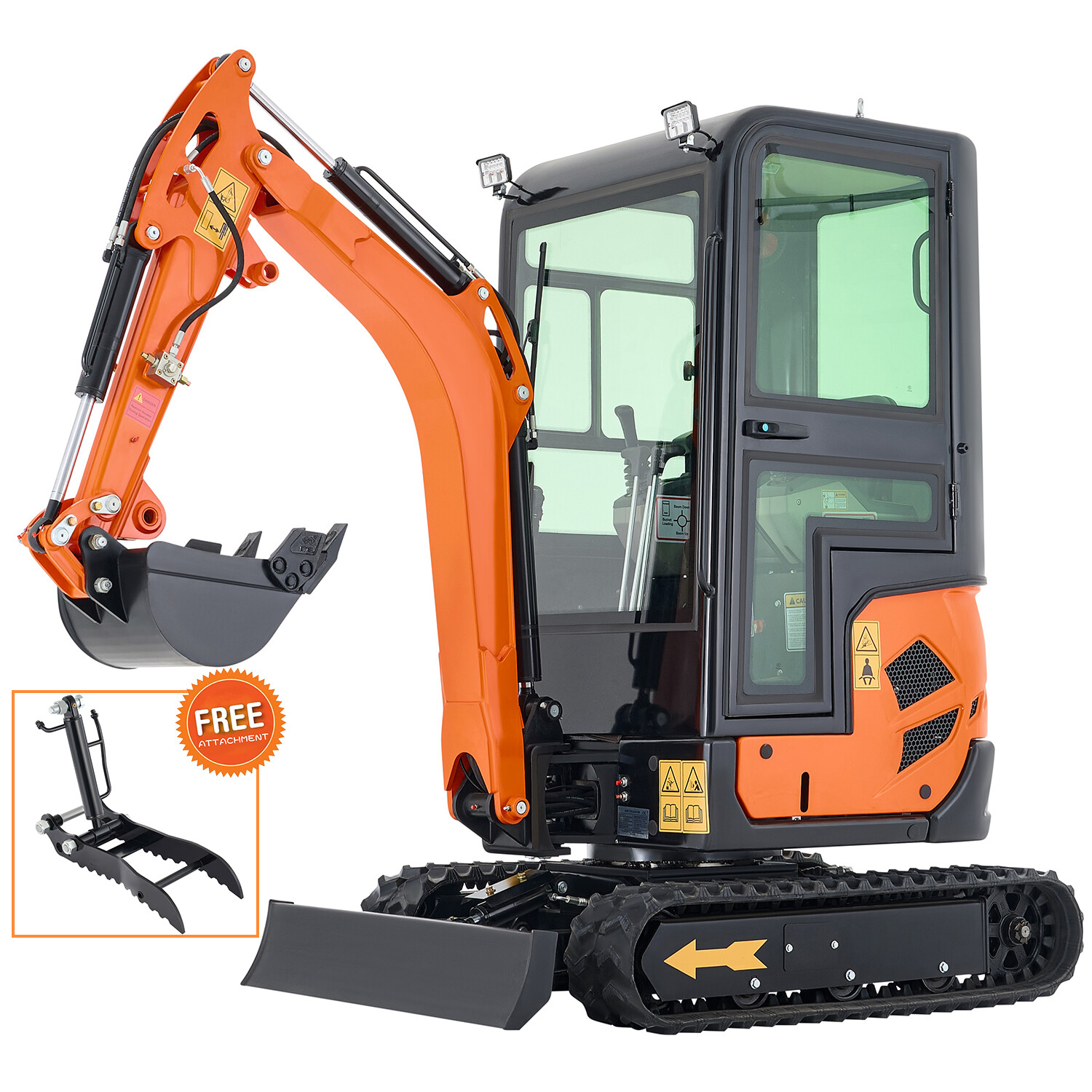 4000 lbs Mini Excavator 23hp Mini Digger Crawler B&S EPA Engine W/ Cabin