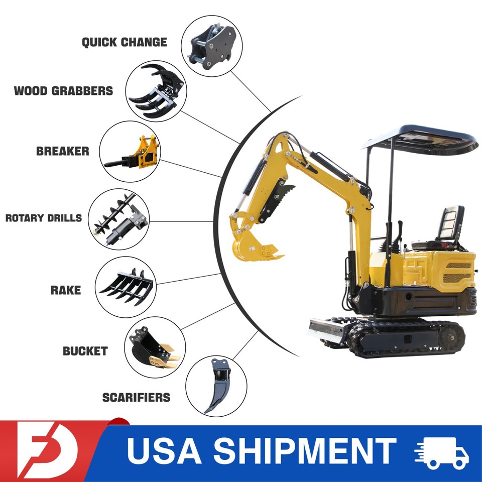 New Track Mini Excavator Hydraulic Oil Cooler 1 Ton 13.5HP +Miva Attachment Part
