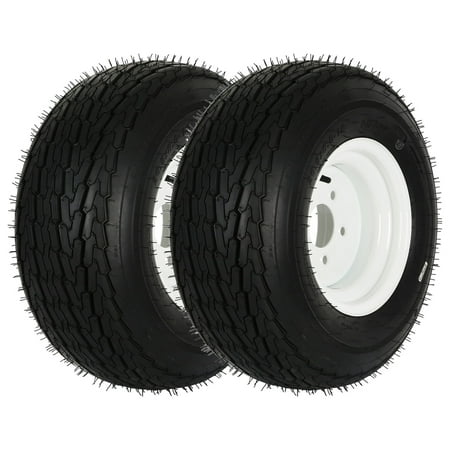 Weize 20.5X8.0-10 Trailer Tires with 10″ Rims, 20.5x8x10 Tire, 5 Lug on 4.5″, Load Range E, 10PR, 2 Pack